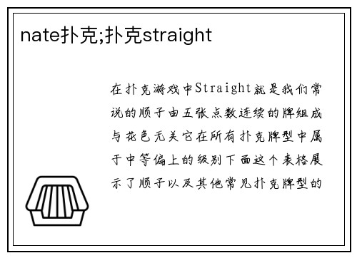 nate扑克;扑克straight
